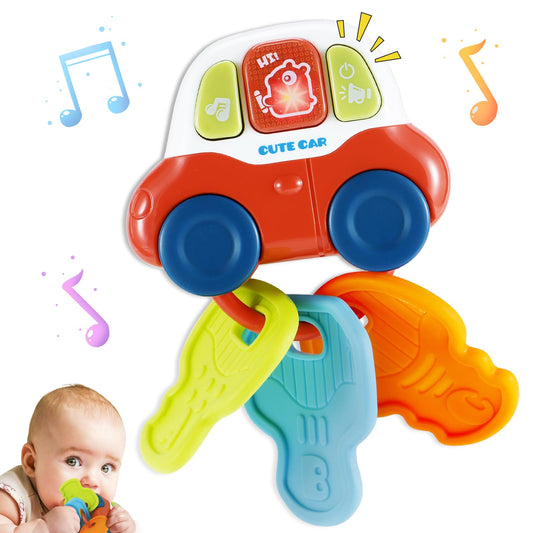 Baby Sensory Learning Montessori Toys with Sounds Infant Toddlers Travel Activities Musical Teething Toys for Babies 0 3 6 9 12 18 Months Newborn Christmas Gifts for 1 2 Year Old Boys Girls