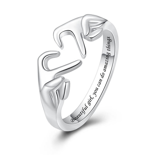 925 Sterling Silver Heart Claddagh Ring | Adjustable Friendship & Promise Ring | Mother's Day Gift